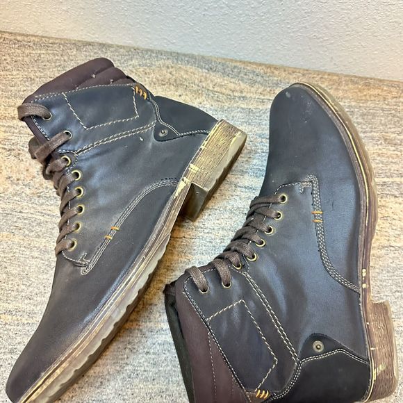 Franco Fortini Mens Size 13 Gray Lace Up Casual Boots Work Bike main image 9